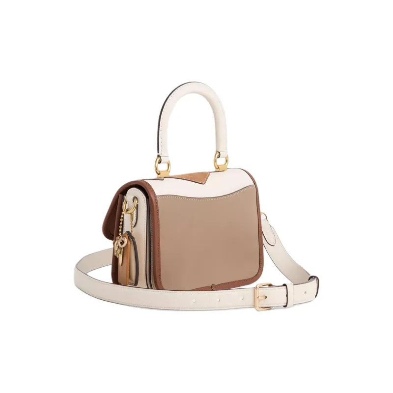 COACH Rogue Gloves Made Of Tanned Leather One Shoulder Handbags Small Size Women's Brass & White Jade-1