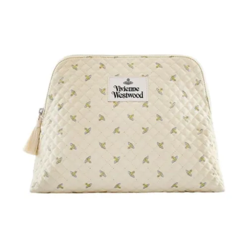 Vivienne Westwood Polyester Toiletry Bag Large Size Women's White