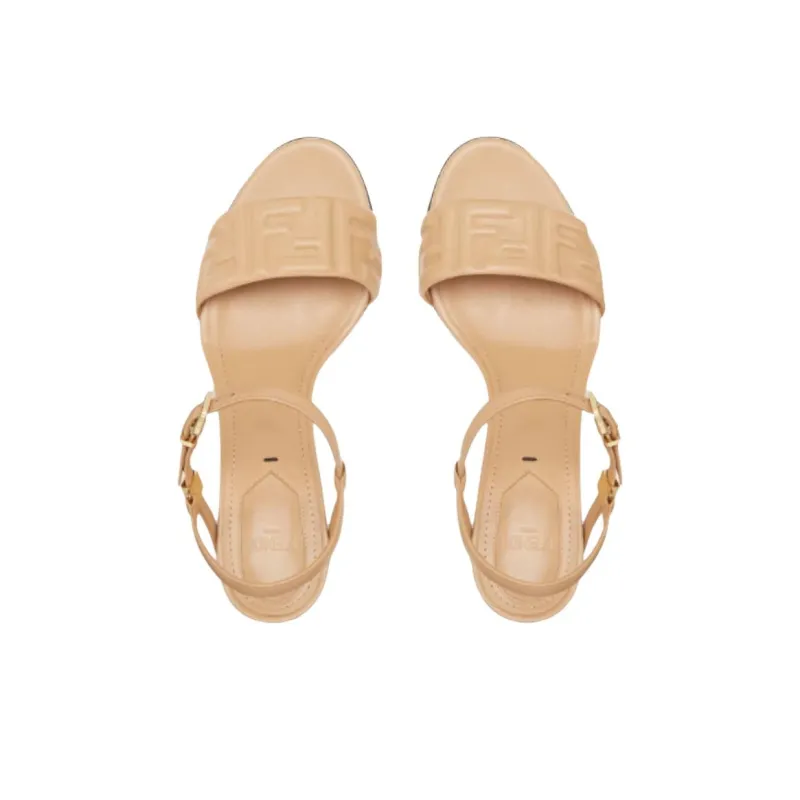 FENDI Delfina Ff Embossed Sandals Women's-3