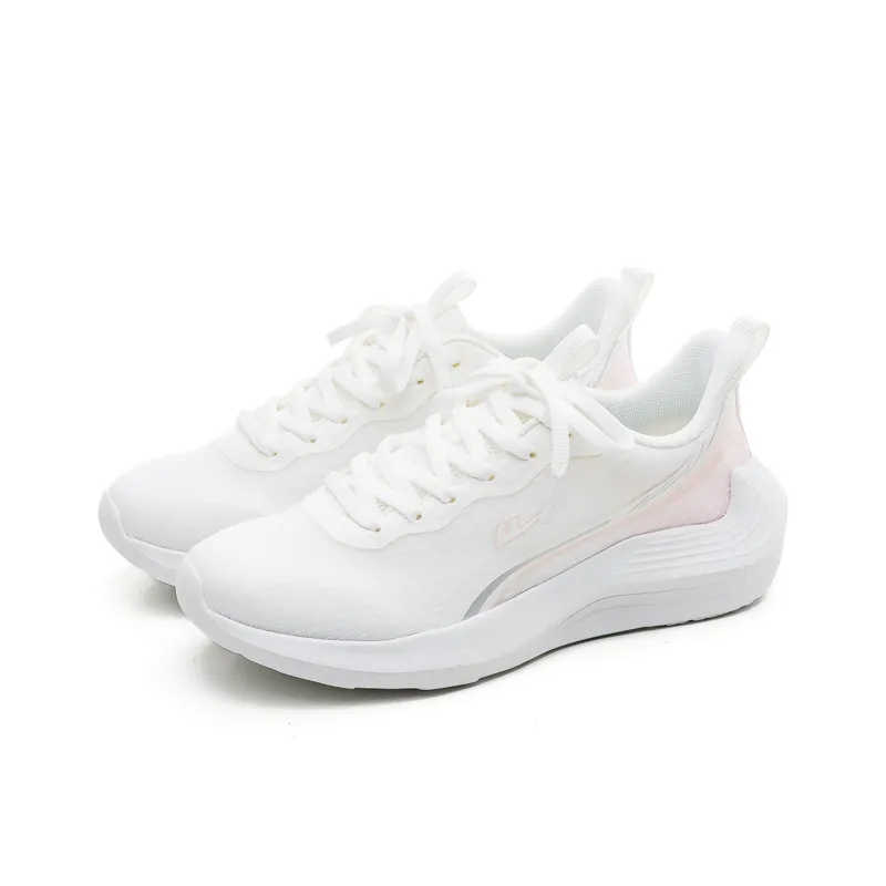 Warrior Breathable Lightweight Height Increasing Low Top Casual Training Long Distance Running Shoes Women's White Pink-1
