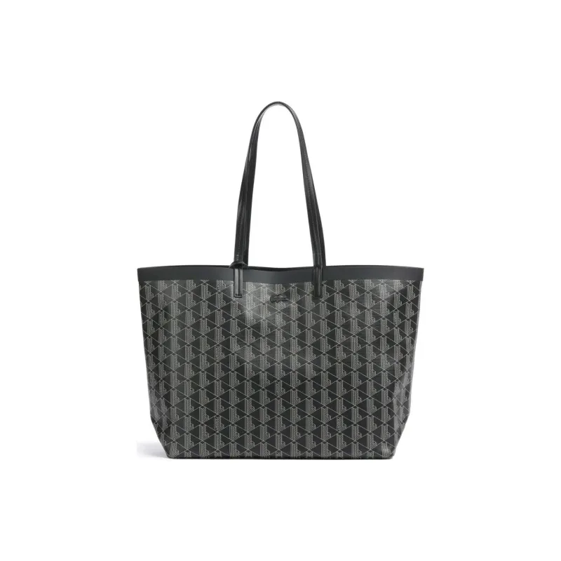 LACOSTE Recycled Cotton Shoulder Bag Women's Black-0