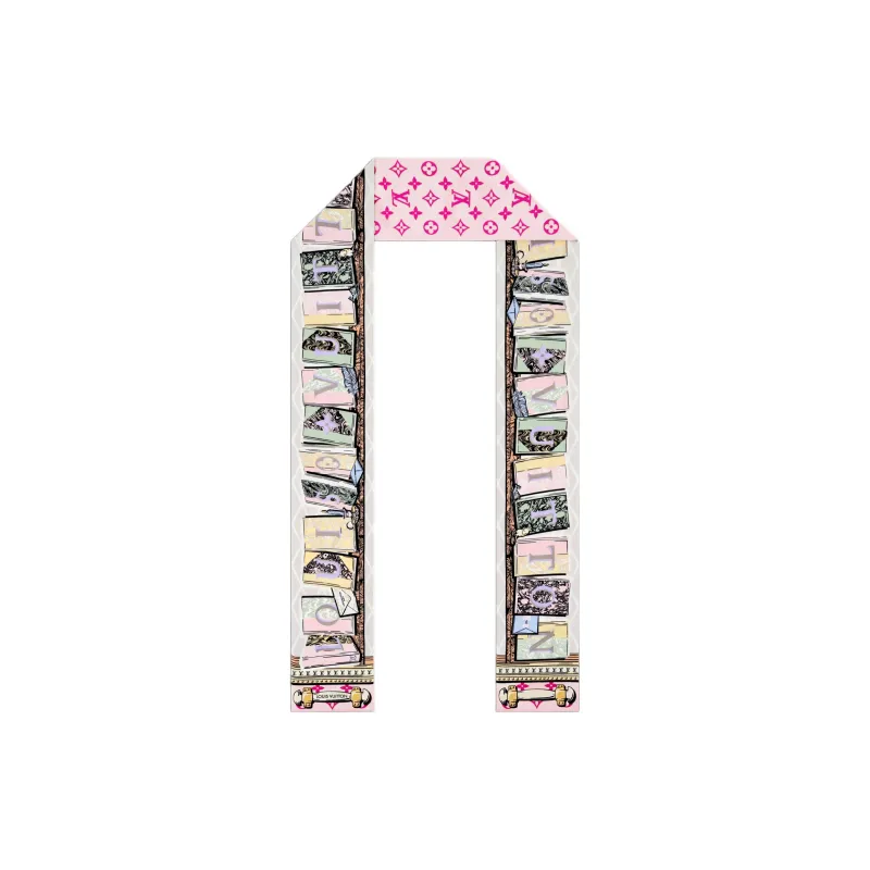 LOUIS VUITTON Silk Scarves Women's Pink-0