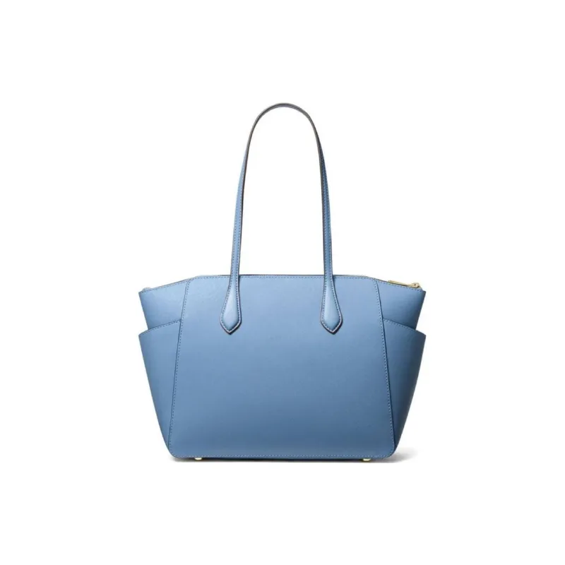 MICHAEL KORS MARILYN Leather Tote Bag Shopping Bag Handbag Shoulder Bag Medium Size Women's Blue-1