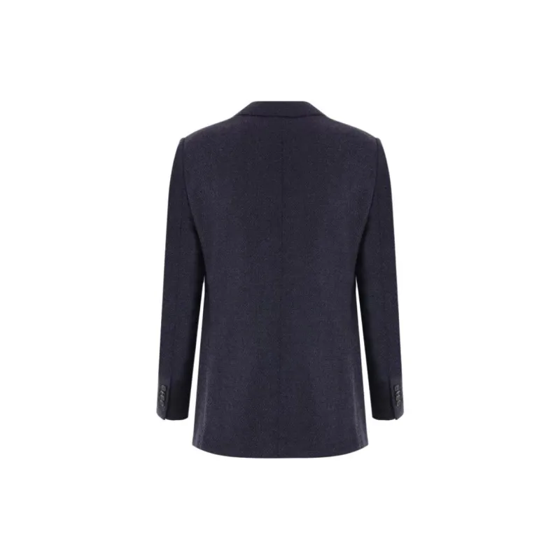 CARUSO Textured Wool blend Double breasted Blazer-1
