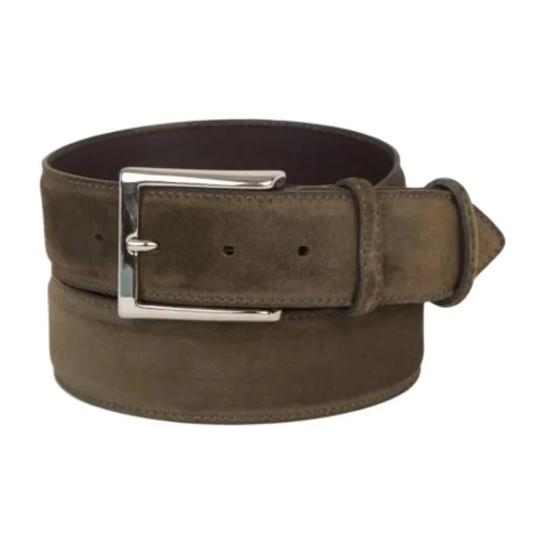 Bontoni Suede Leather Belts Men's Brown --0