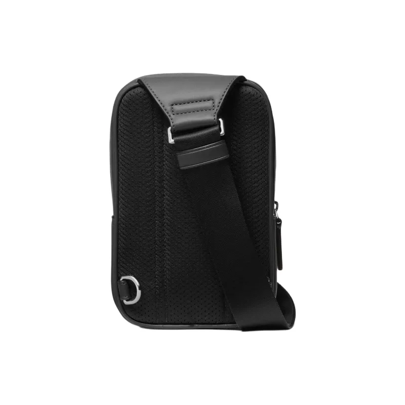 MICHAEL KORS MK Cooper Artificial Leather One Shoulder Crossbody Sling Bags Medium Size Men's Black-2