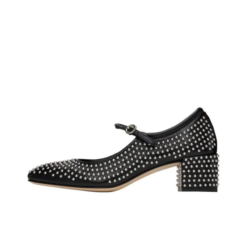 Aeyde Aline Block Heel High Heels 4.5cm Women's Black-0