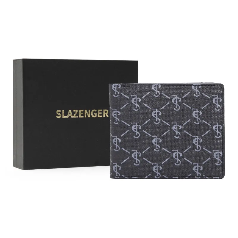 Slazenger PVC Card Holder Wallet Men's Pattern Black-0