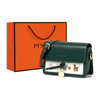PT'SON Cow Leather With Synthetic Leather Underarm Shoulder Bag, Crossbody Bag Regular Women's Green
