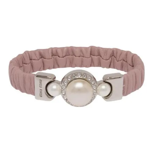 MIU MIU Pearl Wristbands Women's Pink
