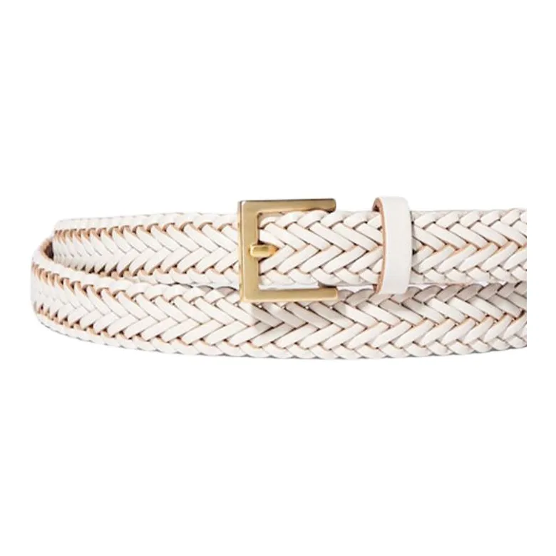 UNIQLO Cow Leather Belts Women's Ivory Width 2CM-1