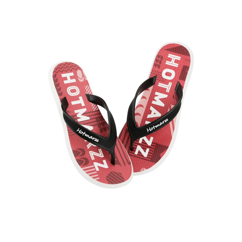 HOTMARZZ Odor-Resistant Abrasion-Resistant Slip-Resistant Flip Flops Men's Red-3