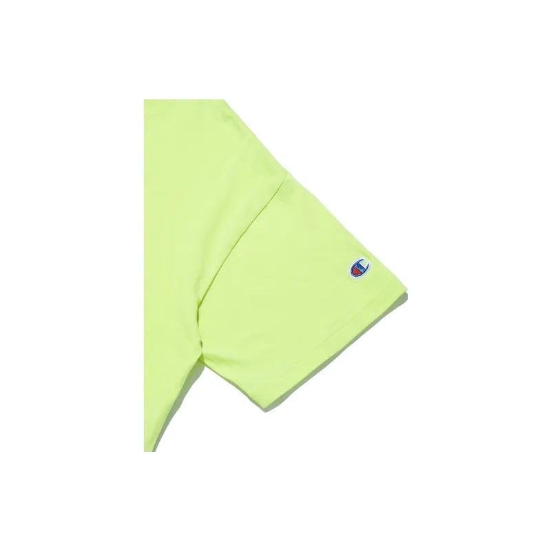 Champion Drop Shoulder Sleeve T Shirt Women's Light Yellow Green-2