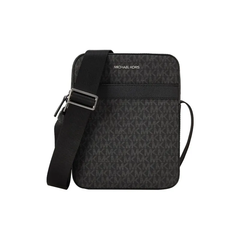 MICHAEL KORS MK Cooper Artificial Leather Shoulder Bag, Crossbody Bag Men's Black-0