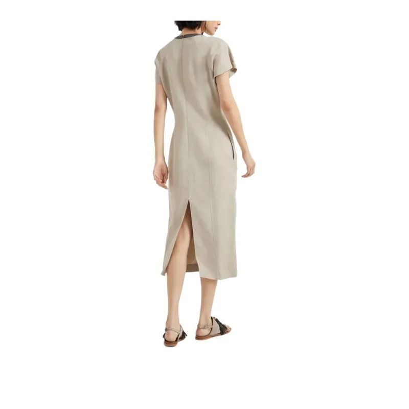 Brunello Cucinelli Monili Embellished Short Sleeved Dress-4