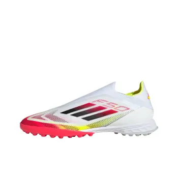 Adidas F50 PRO TF Rubber Broken Studs Anti Slip Wear Resistant Soccer Shoes Unisex White Red