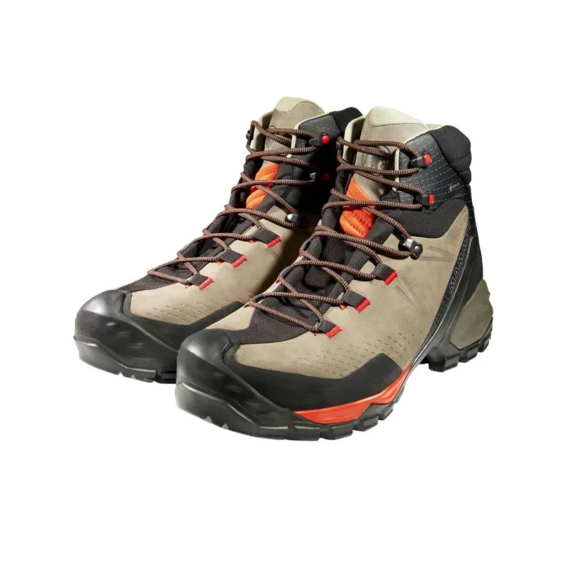 MAMMUT Water-Resistant Wear-Resistant Cushioning Short Hiking Boots Men's Black/Grey/Orange Multicolor-2