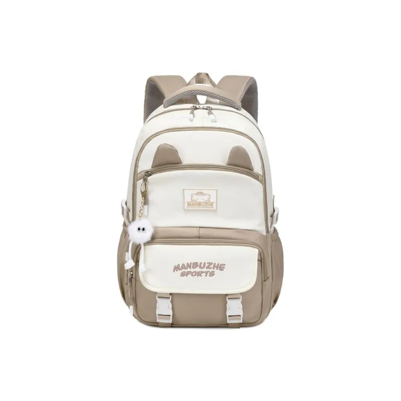 NOMK Nylon Portable One Shoulder Backpack Regular Women's Black/Red/Purple/Khaki/Blue-10