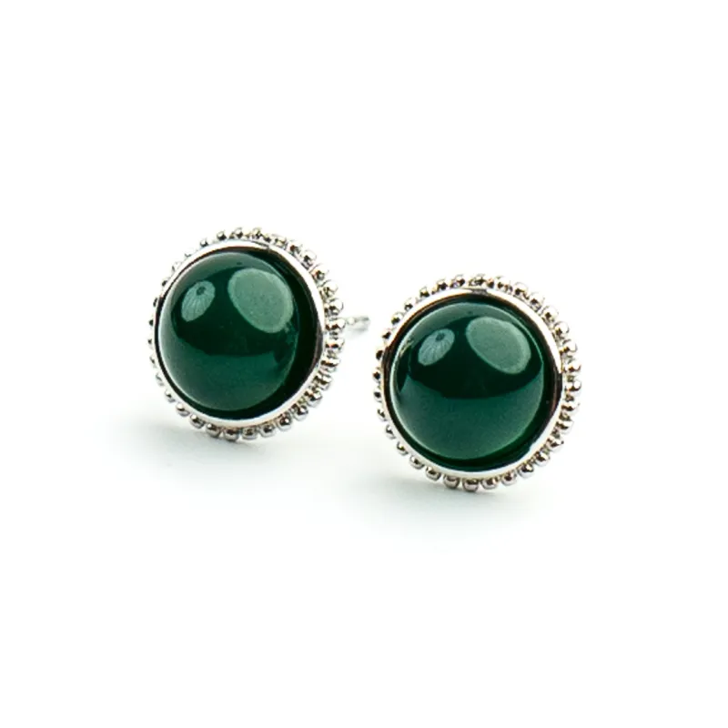 UJAT Chalcedony Stud Earrings Unisex-2