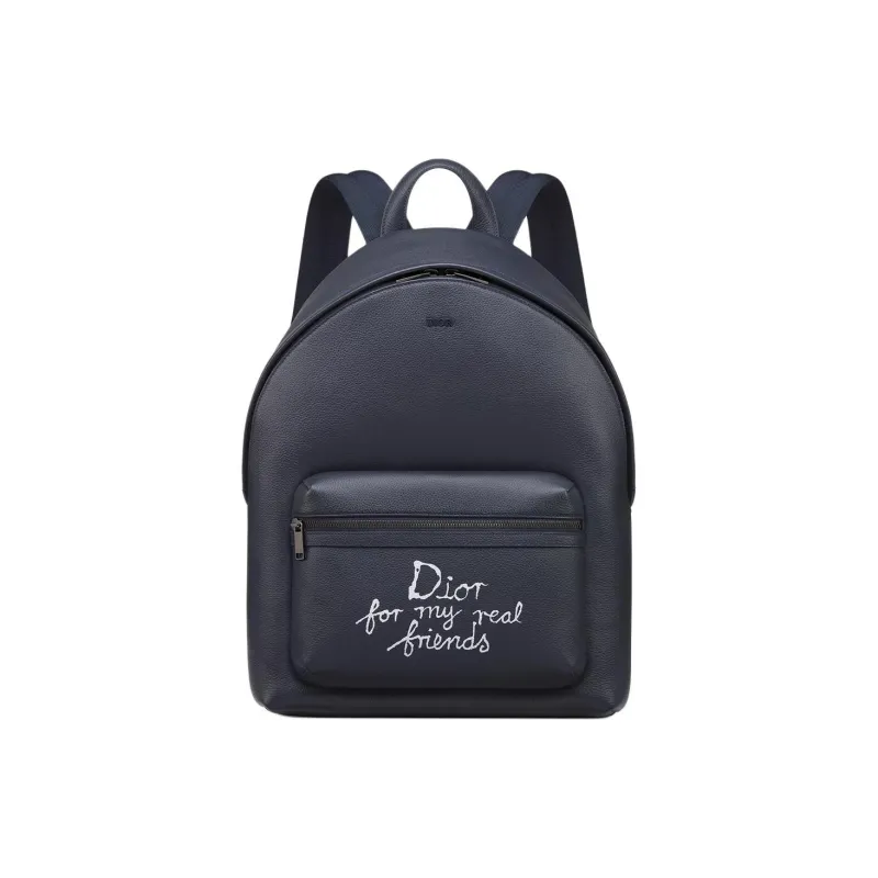 DIOR Calfskin Backpack Men's Marine Blue-0