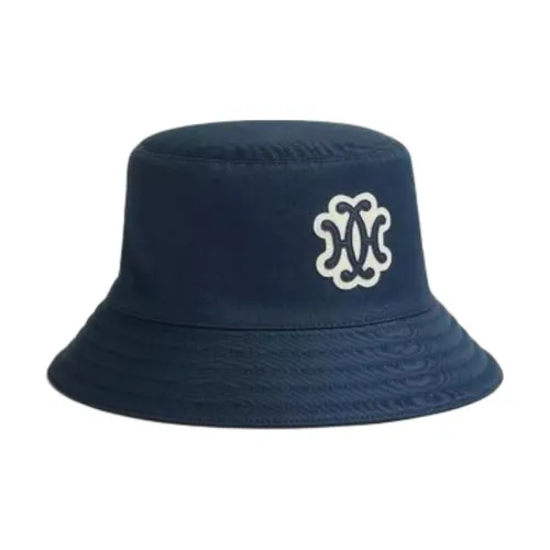 HERMES 100% Cotton Pure Silk Calfskin Gabardine Bucket Hats Women's Multicolor