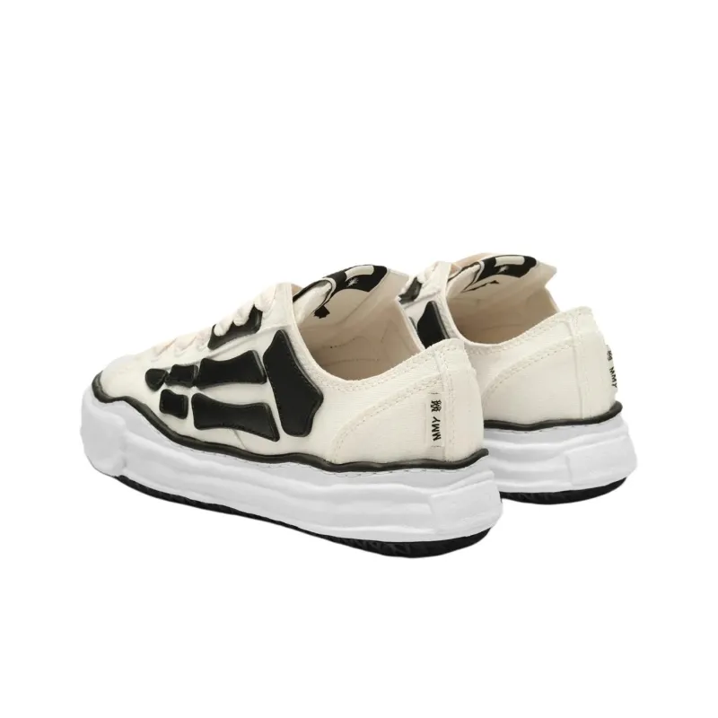 Maison Mihara Yasuhiro x AMIRI Skel Top Low Top Canvas Shoes Men's Beige-3