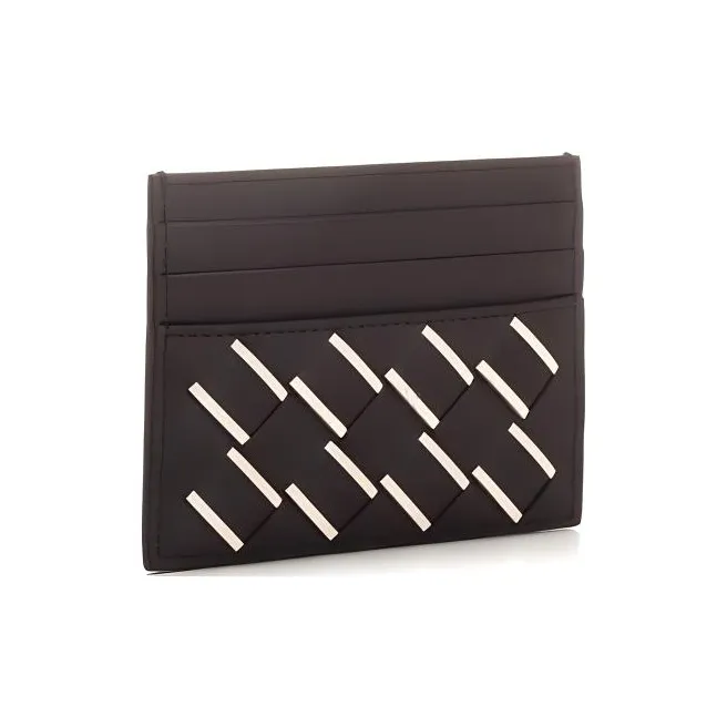 Bottega Veneta Calfskin Card Holder Men's Brown & White-1