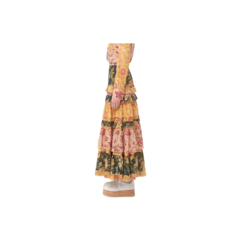 Valentino Floral Printed Ruffled Skirt-3