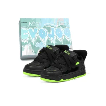 CVOJOO Low Top Skateboard Shoes Unisex Black Green