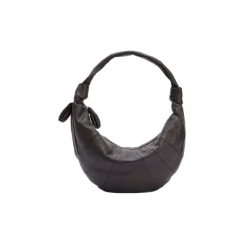 Lemaire Croissant Series Leather Croissant Bag Croissant Bag Goat Horn Bag Handbag Shoulder Bag Women's Dark Chocolate