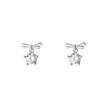 BAIJUAN S925 Silver Stud Earrings Women's