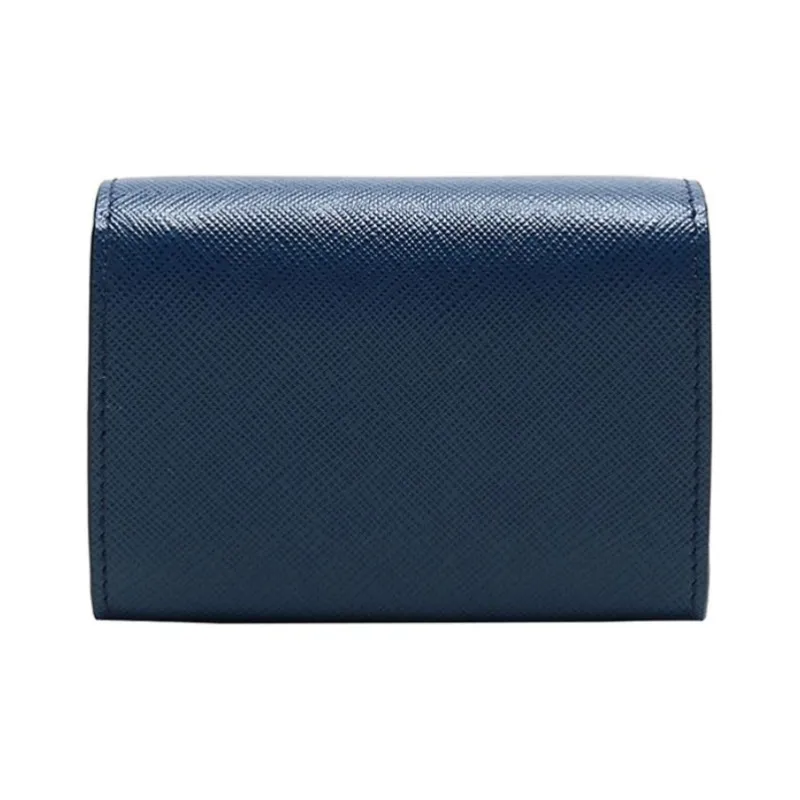 PRADA Leather Card Holder Unisex Blue-1