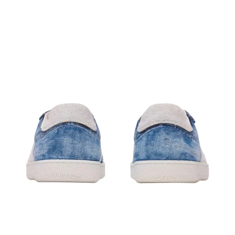 BALMAIN Swan Low-Top Skateboard Shoes Men's Denim Blue-3
