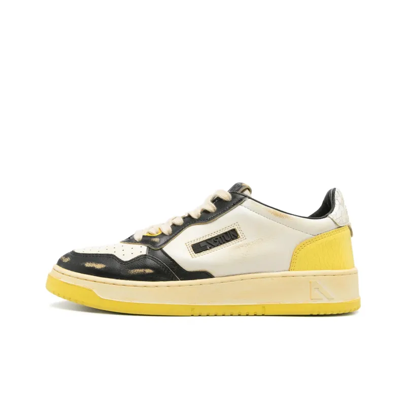 AUTRY Super Vintage Low-Top Skateboard Shoes Men's Black Yellow-0