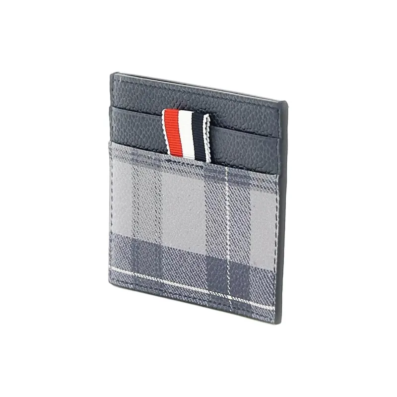THOM BROWNE· Pebble Leather Card Holder Men's Gray-1