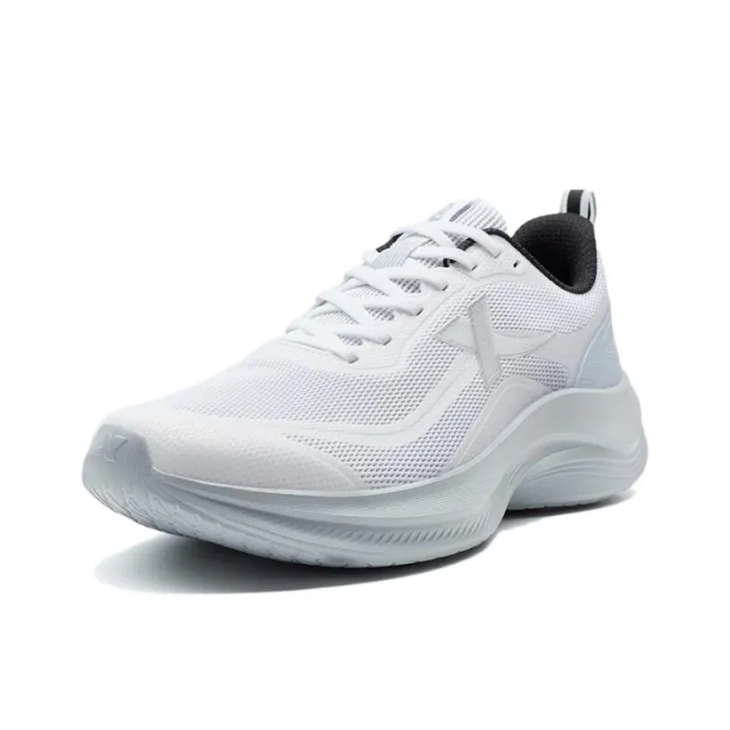 XTEP Feather Slip Resistant, Abrasion Resistant, Breathable Low Top Casual Running Shoes Men's Gray White-1