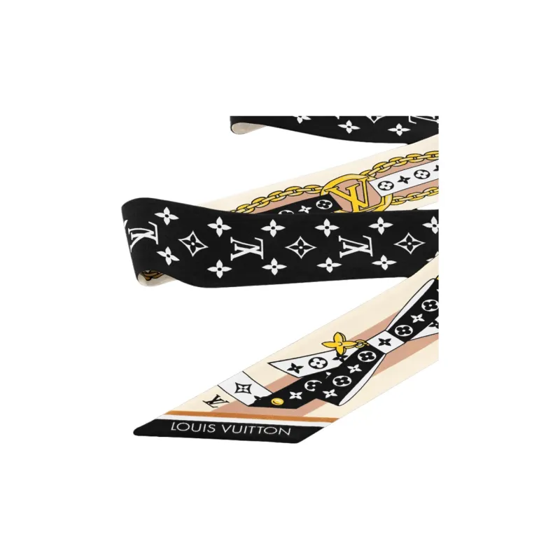 LOUIS VUITTON Silk Scarves Women's Black-2