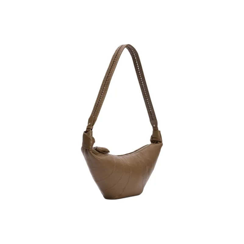 Lemaire Cow Leather Croissant Bag, Crossbody Bag, Shoulder Bag Medium Size Women's Khaki-1