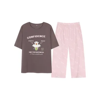 XIAFENYAN Pajama Set Women's Brown