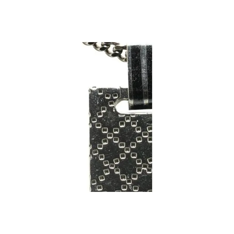 GUCCI Silver Necklaces Women's Black-2