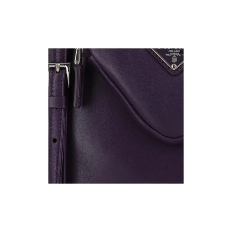 PRADA Calfskin Shoulder Bag Crossbody Bag Handbag Purple-3