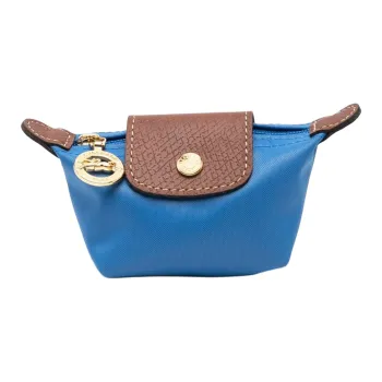 LONGCHAMP Polyamide With Canvas And Leather Trim Wallet Coin Purse Regular Women's Cobalt Blue