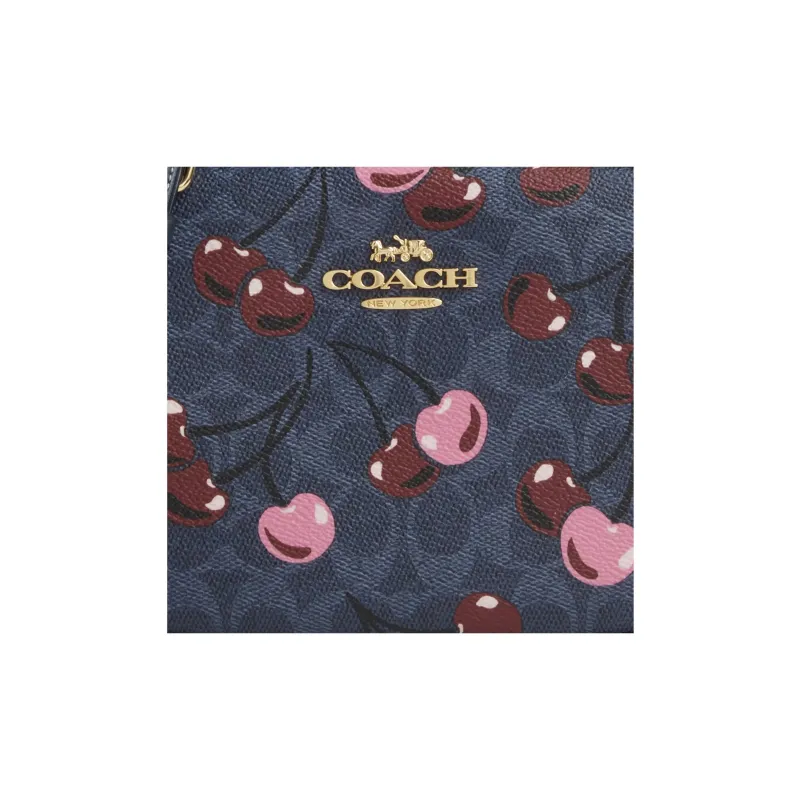 COACH Jamie Coated Canvas Camera Bag, Shoulder Bag Trumpets Women's Gold Denim Multicolor-3
