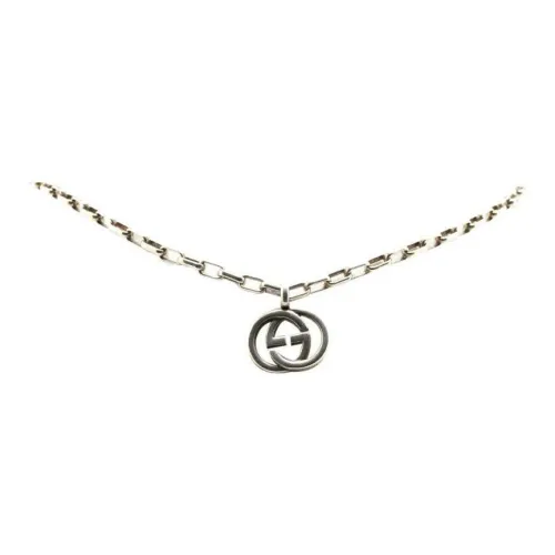GUCCI 2000 2015 Sterling Interlocking G Necklace Costume Necklace