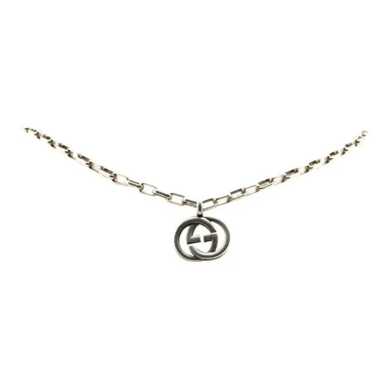 GUCCI 2000 2015 Sterling Interlocking G Necklace Costume Necklace-0