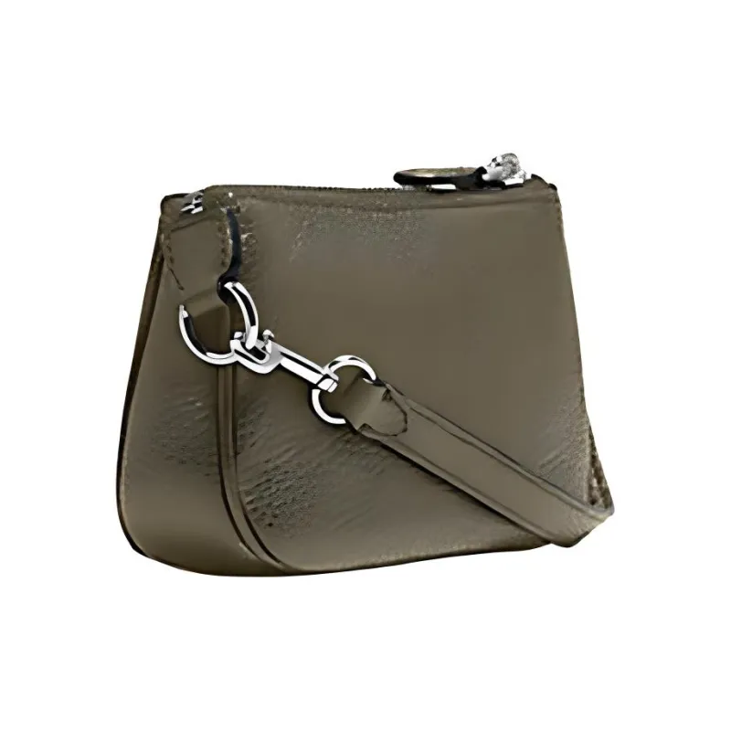 COACH Nolita Leather Zip Closure Mahjong Shoulder Bag Clutch Wallet Small Size Women's Olive Green-1