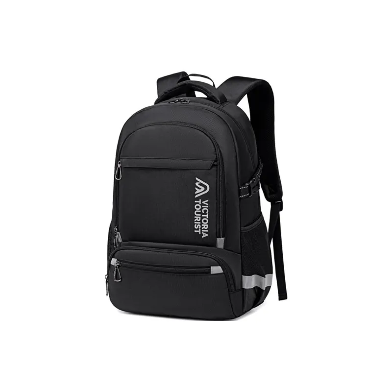 Victorian Traveler Fabric Double Shoulder Backpack Regular Unisex Silver Gray-6