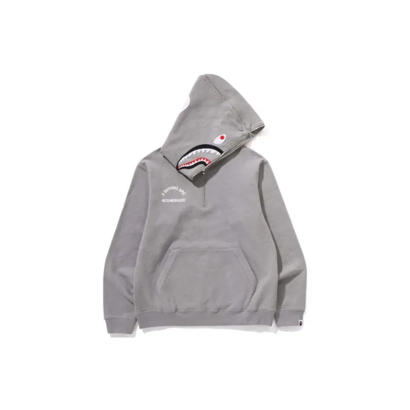 Bape X Neighborhood Two Face Half Zip Pullover Hoodie-8