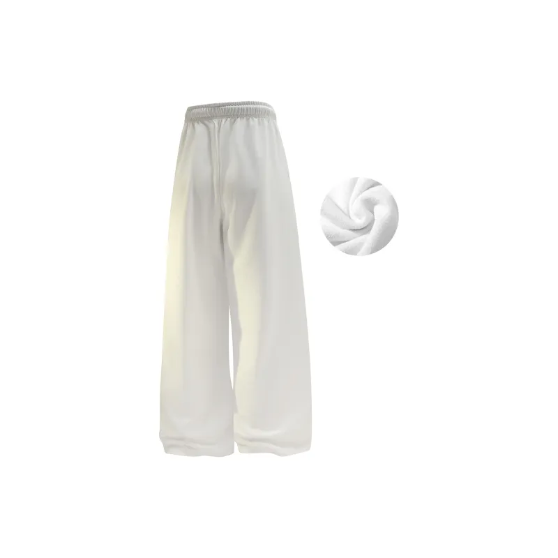 GWAF Classic Basic Solid Color Versatile Minimalist Style Drawstring Lace Up Casual Straight Fit Pants Unisex-23