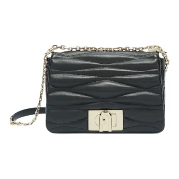 Furla Nappa Leather Shoulder Bag Women's Black